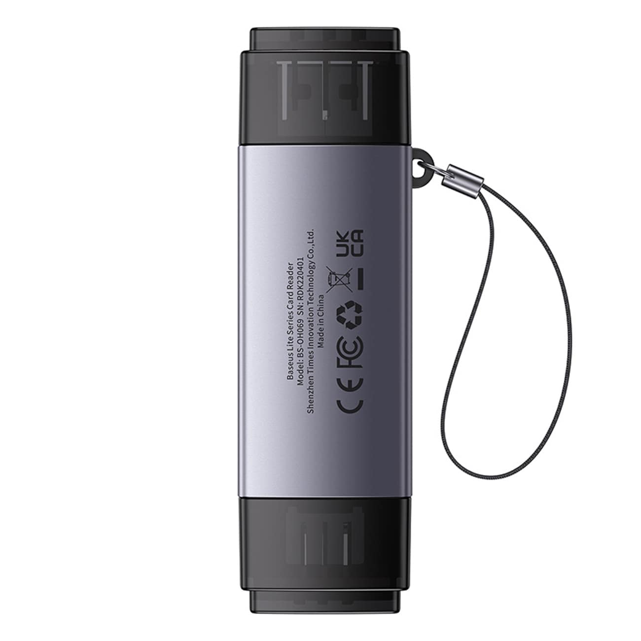 Baseus Lite Series USB-A/USB-C 3.0 SD/TF-kortleser - grå