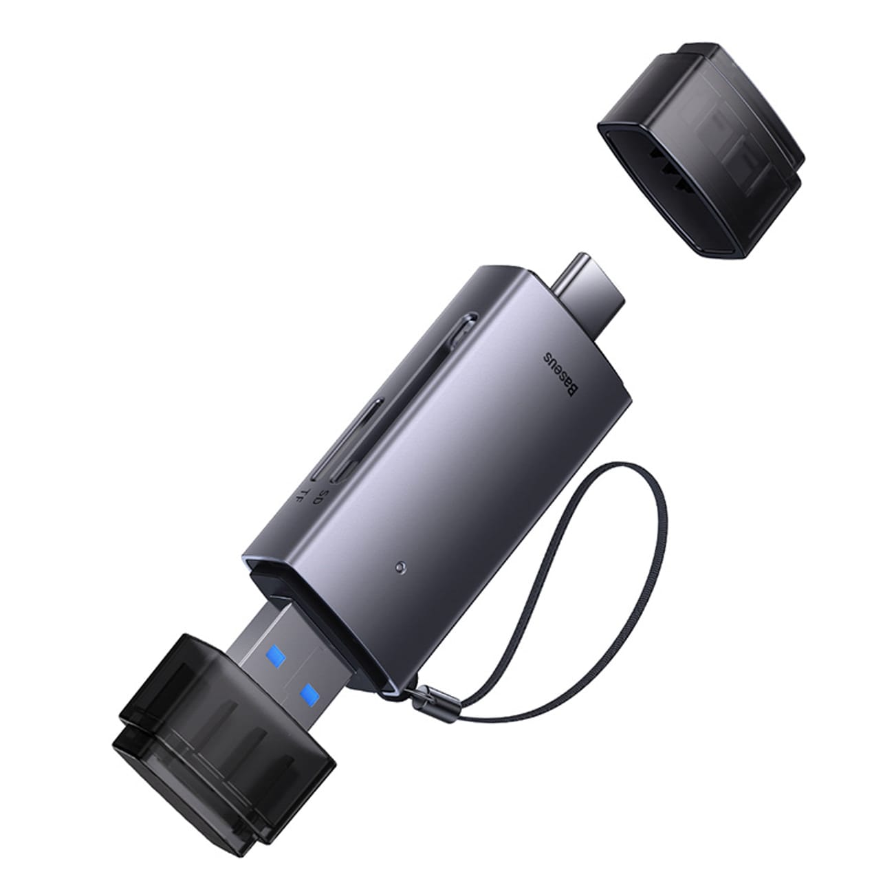 Baseus Lite Series USB-A/USB-C 3.0 SD/TF-kortleser - grå