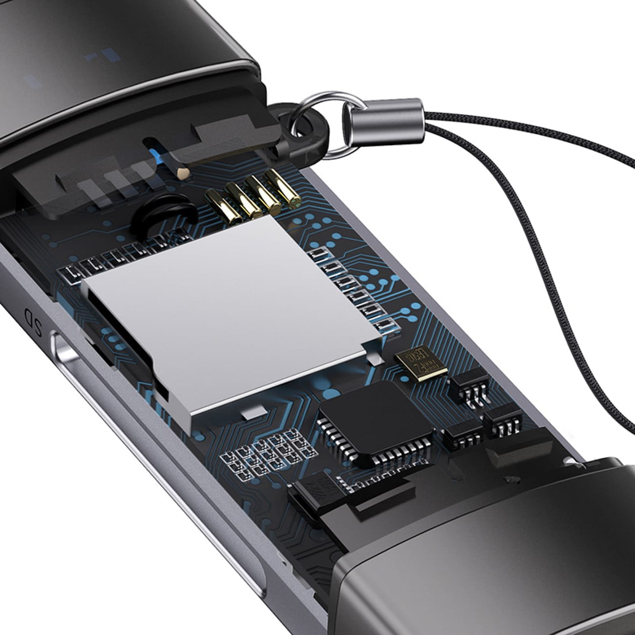 Baseus Lite Series USB-A/USB-C 3.0 SD/TF-kortleser - grå