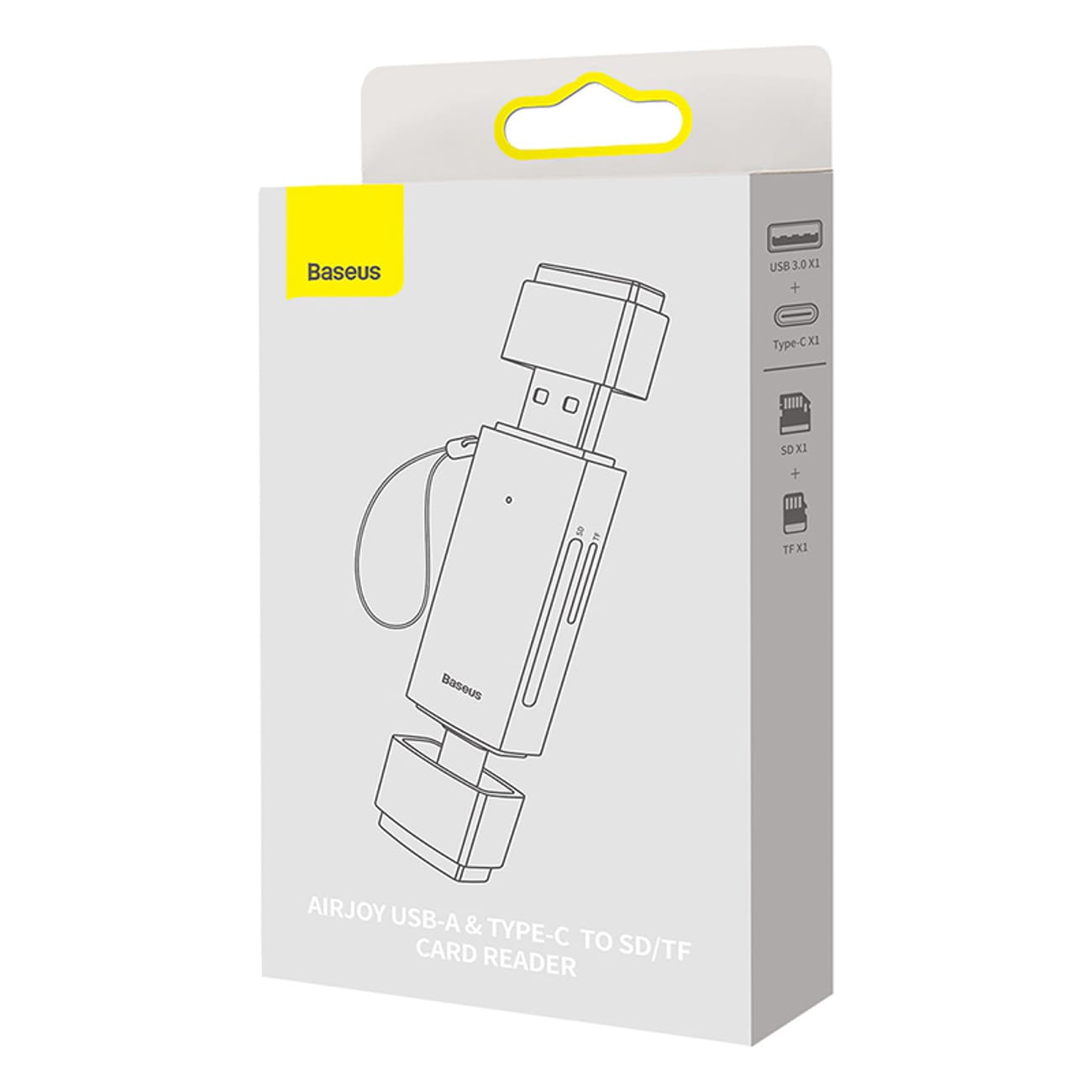 Baseus Lite Series USB-A/USB-C 3.0 SD/TF-kortleser - grå