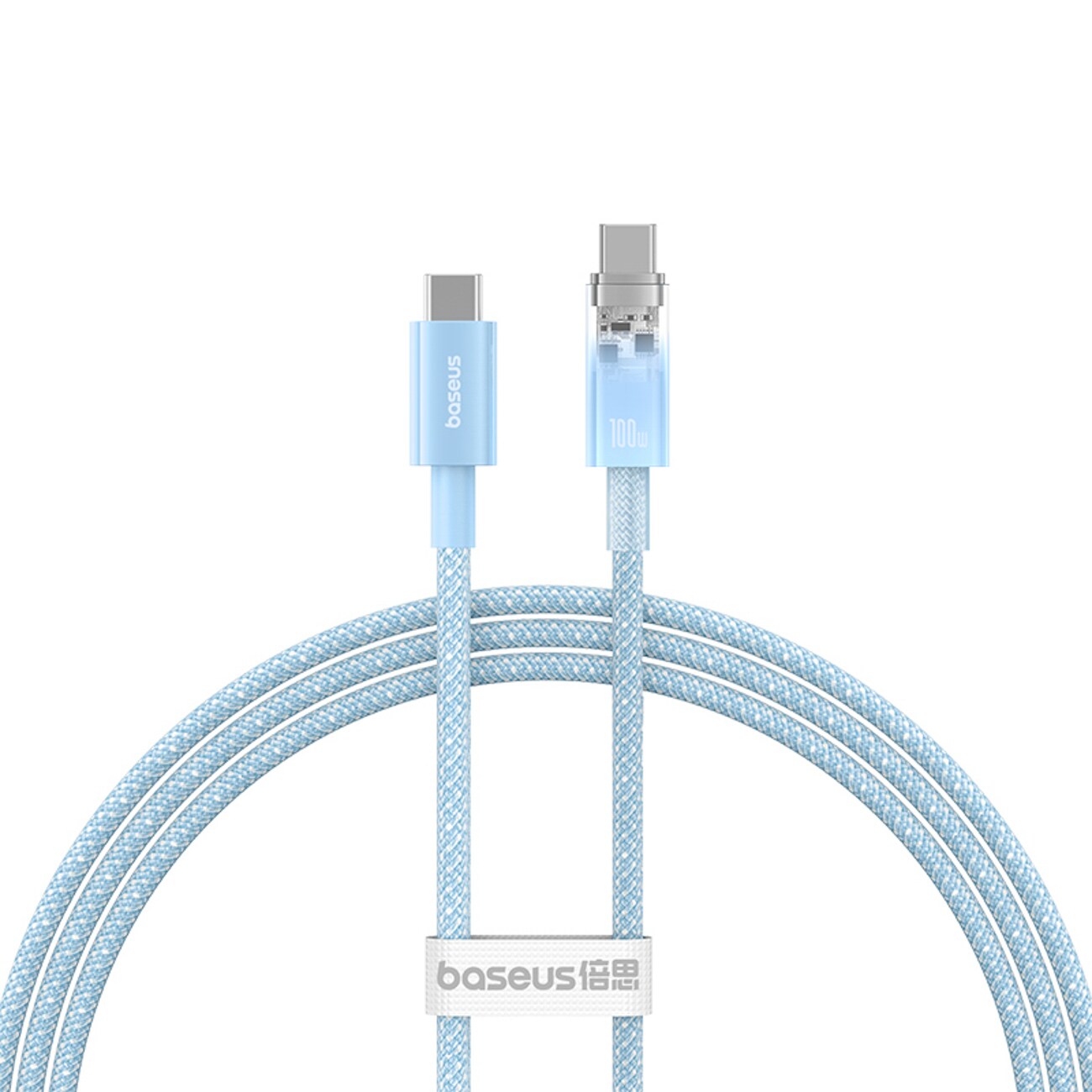 Baseus Explorer 100W USB-C - USB-C-kabel med intelligent temperatursensor 1 m - blå