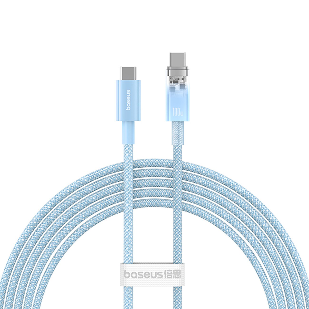 Baseus Explorer 100W USB-C - USB-C-kabel med intelligent temperatursensor 2 m - blå