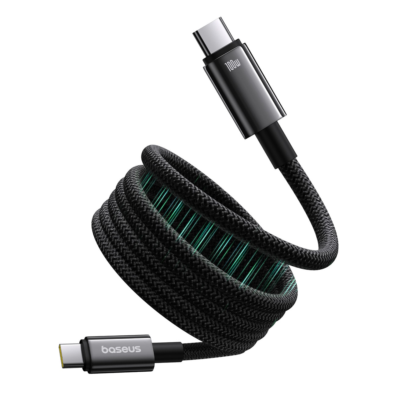 Baseus Tungsten Gold magnetisk USB-C / USB-C-kabel 100W 1m - svart