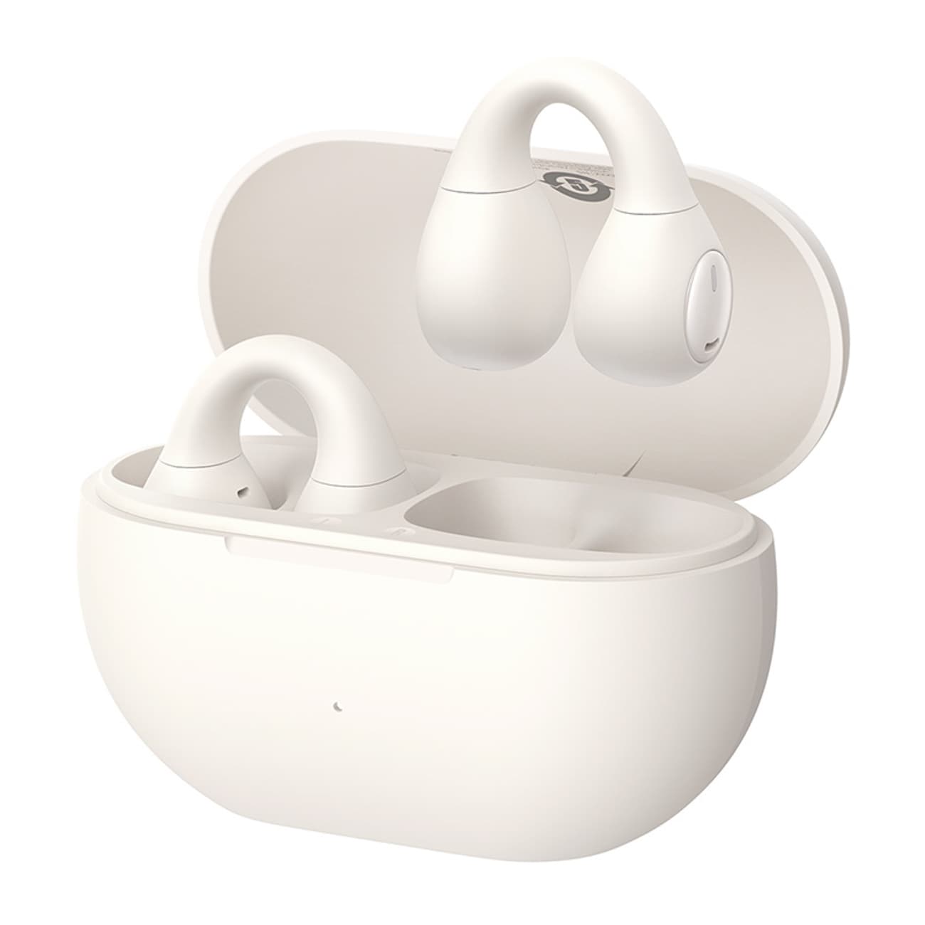 Baseus Bass 15 Clip OWS trådløse hodetelefoner med Baseus Simple USB-C 3A 30 cm kabel - hvit