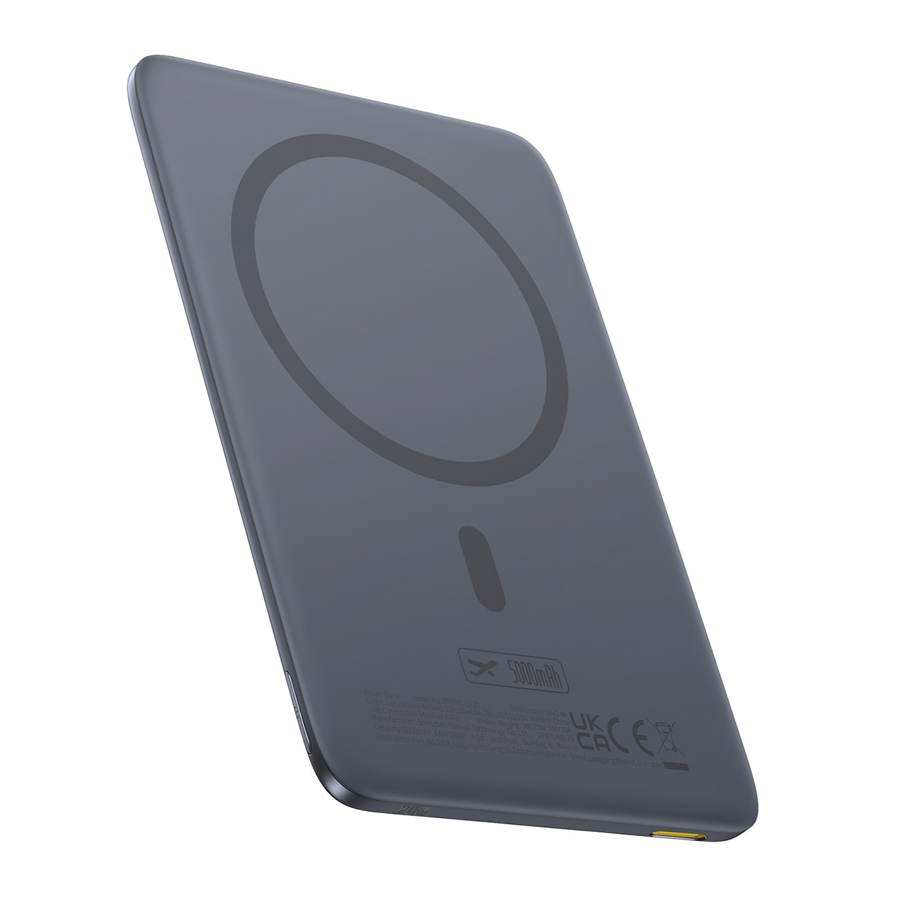 Baseus PicoGo AM41 5000 mAh 20W ultratynn MagSafe-strømbank med Baseus USB-C 60W 30 cm kabel - grå