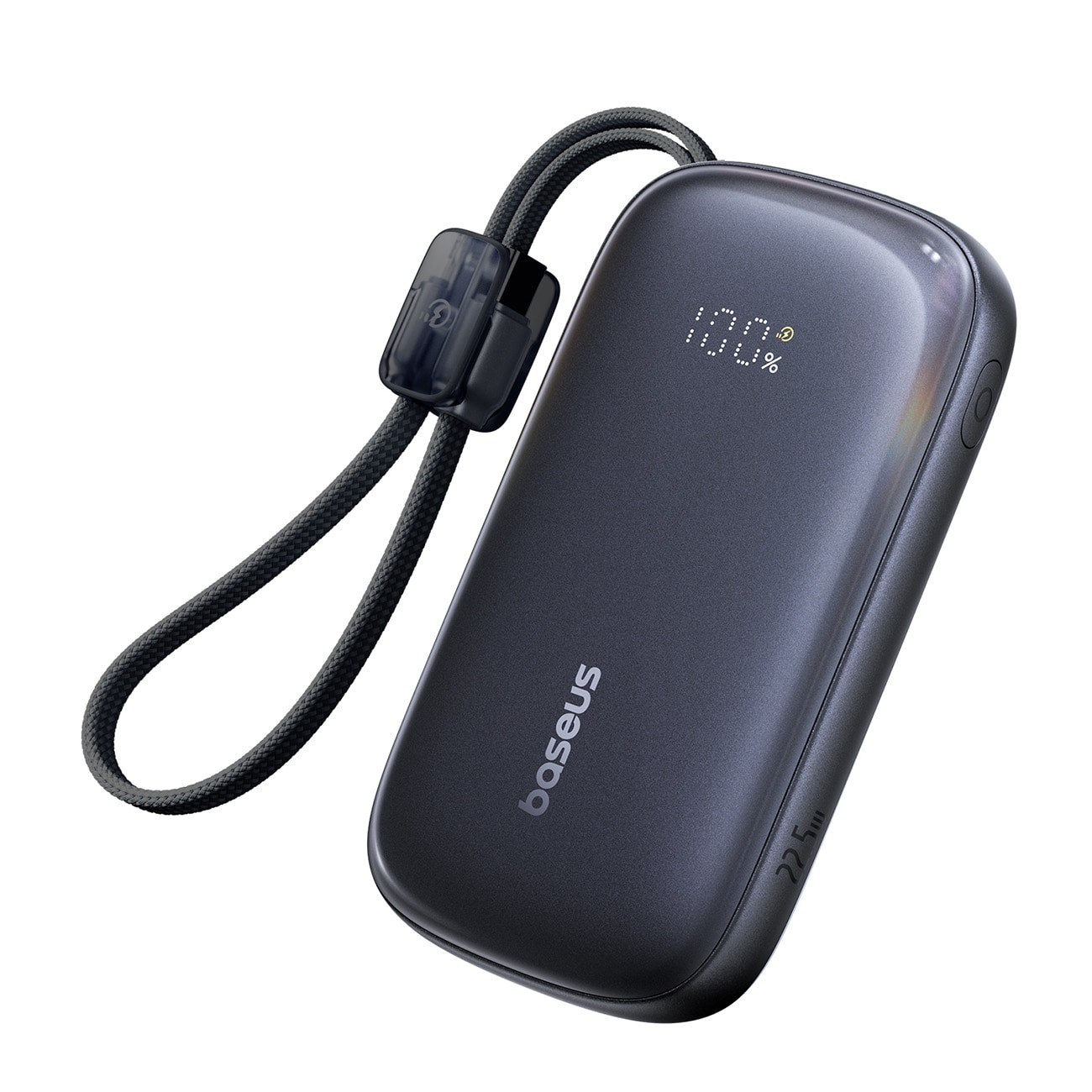 Baseus EnerFill FC21 QPow3 10000 mAh 22,5 W power bank med digital skjerm og avtakbar kabel - svart
