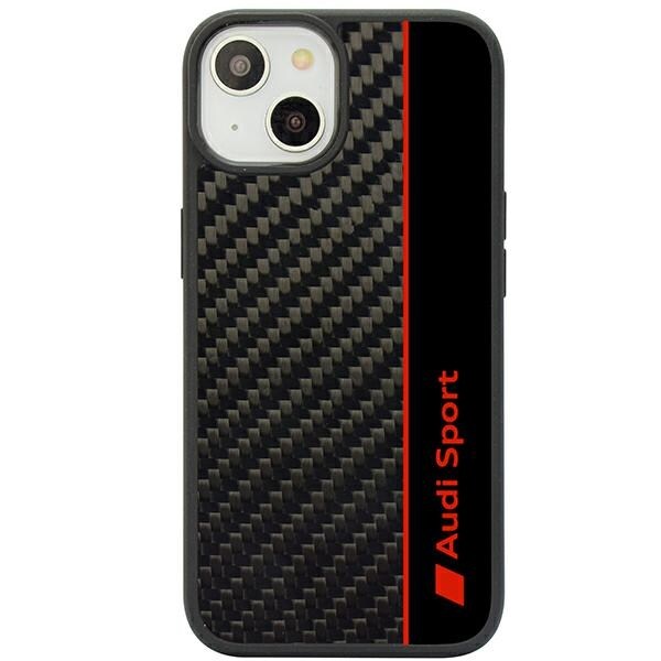Audi karbonfiberstripe iPhone 14 6,1" svart/svart hardcase AUS-TPUPCIP14-R8/D1-BK