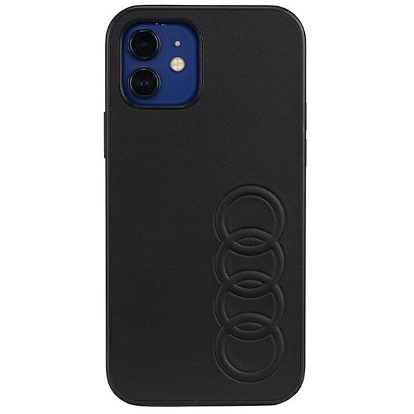 Audi syntetisk lær iPhone 12/12 Pro 6,1" svart/svart hardcase AU-TPUPCIP12P-TT/D1-BK