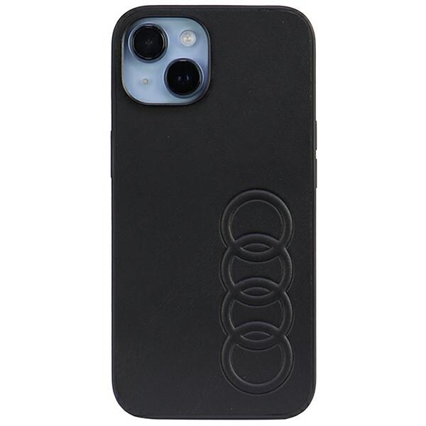 Audi syntetisk lær iPhone 14 6,1" svart/svart hardcase AU-TPUPPCIP14-TT/D1-BK