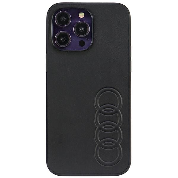 Audi syntetisk lær iPhone 14 Pro Max 6,7" svart/svart hardcase AU-TPUPPCIP14PM-TT/D1-BK