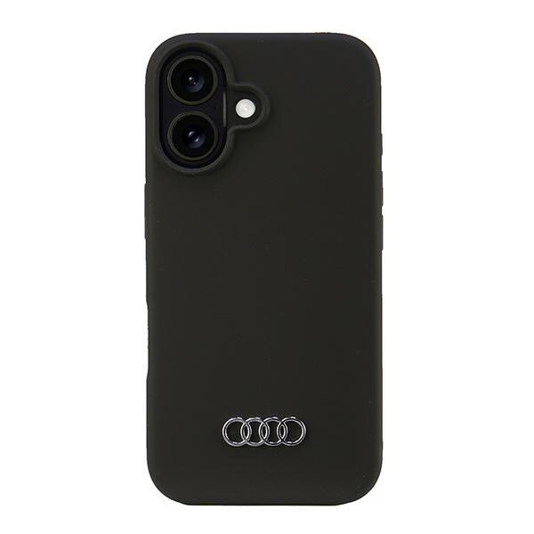 Audi silikonetui iPhone 16 6,1" svart/svart hardcase AU-LSRIP16-Q3/D1-BK