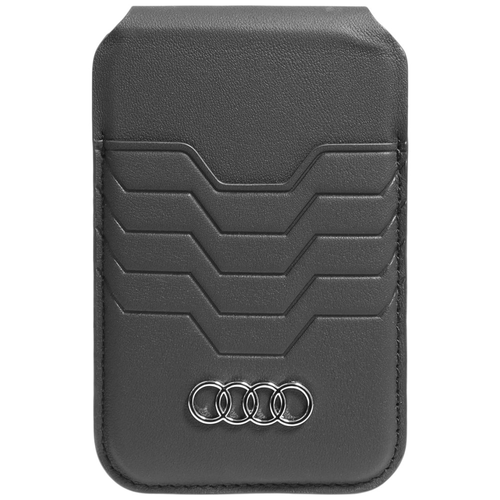 Audi Leather Wallet Card MagSafe magnetisk med stativ - svart