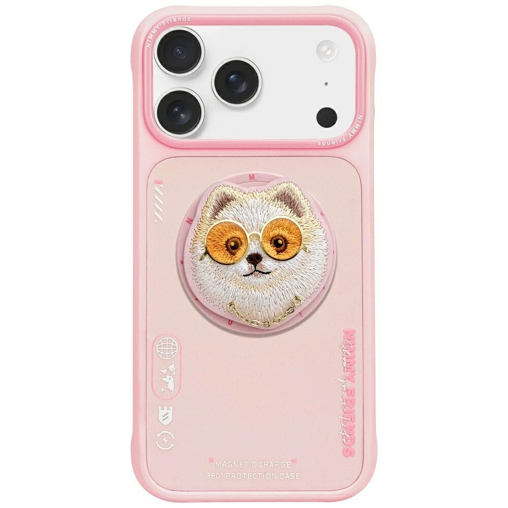 Nimmy Glasses Cool Dog MagSafe-etui for iPhone 17 Pro - Rosa