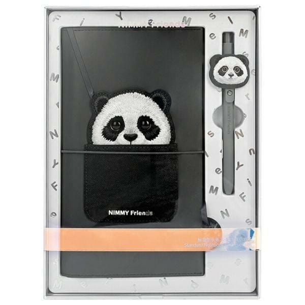 Nimmy Big Eyed Pet 2.0 Panda 2-i-1 notatblokk + pennesett - svart