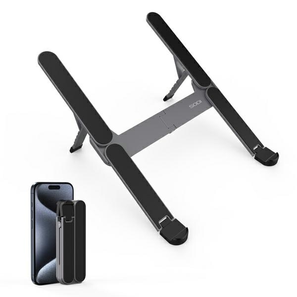 SODI sammenleggbart kompakt mini-stativ for bærbar PC - grå