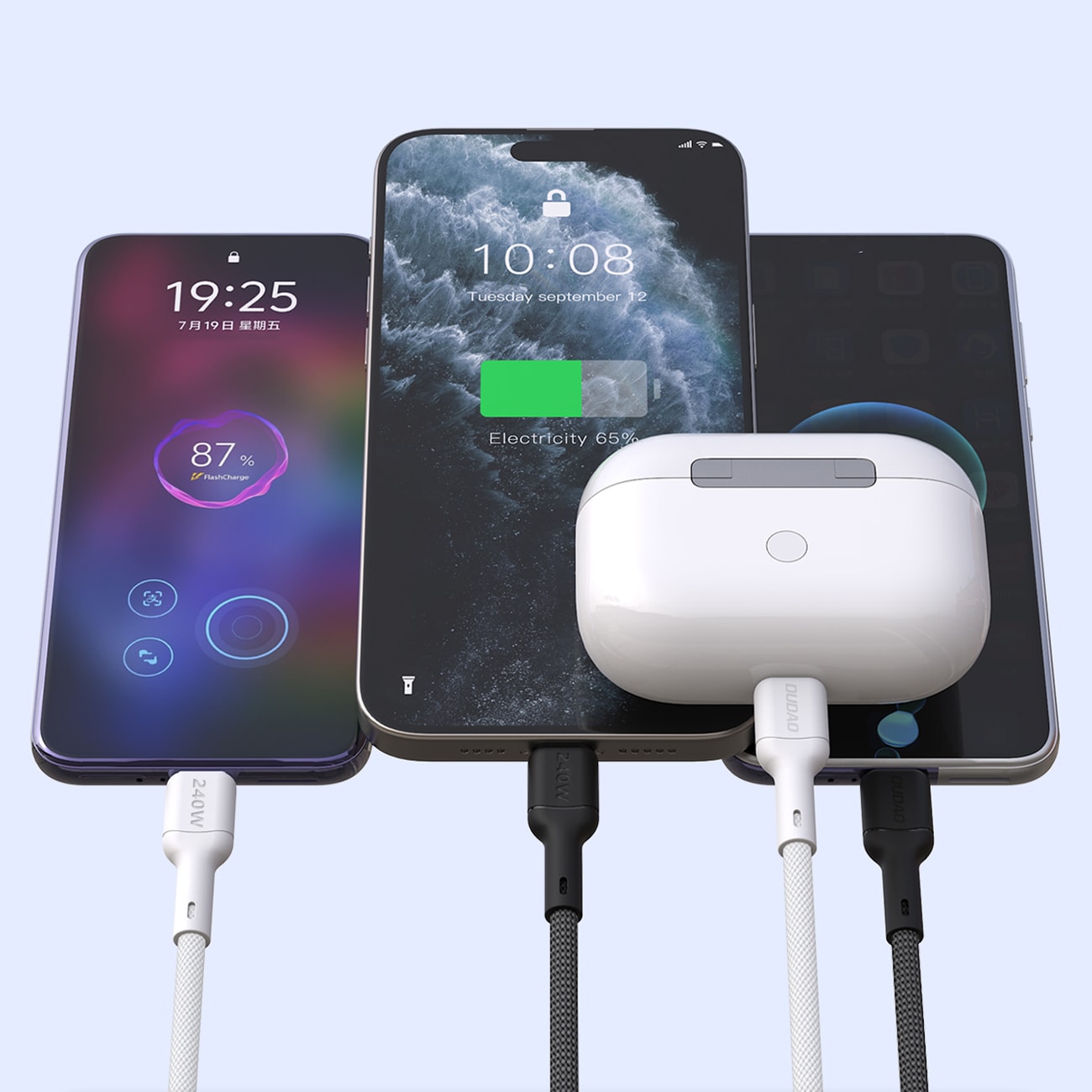 Dudao L9C Max 240 W USB-C-kabel, 2 m – Svart / PD-kabel / USB-C-ladekabel
