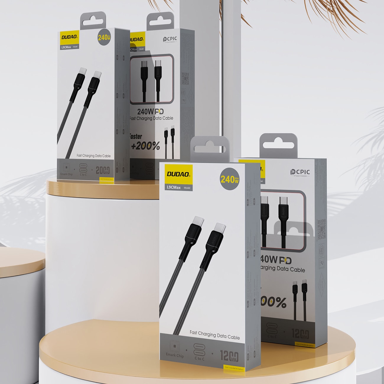 Dudao L9C Max 240 W USB-C-kabel, 2 m – Svart / PD-kabel / USB-C-ladekabel