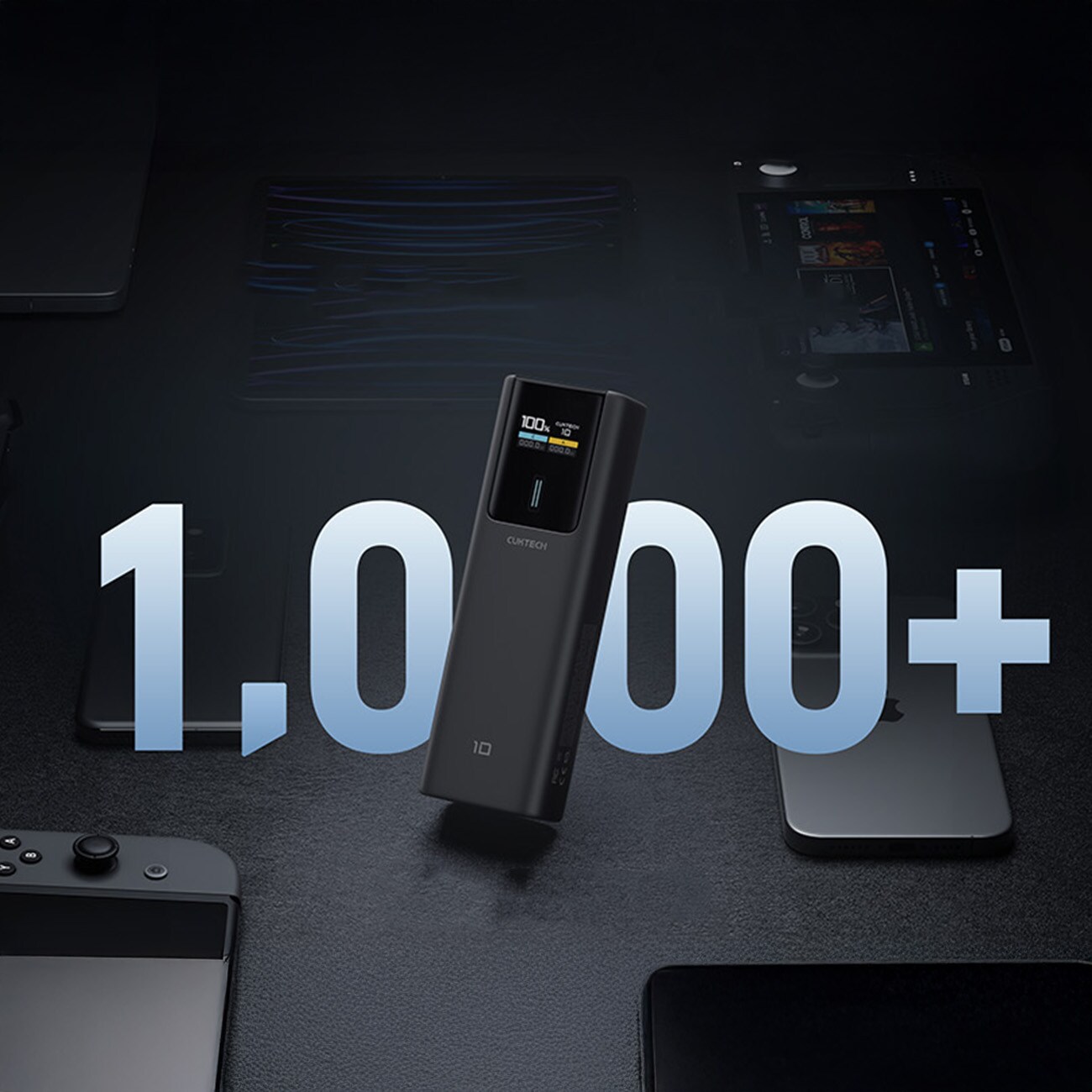 Powerbank Cuktech CKPB100PGLBL 150W 10000mAh USB-C USB-A - svart