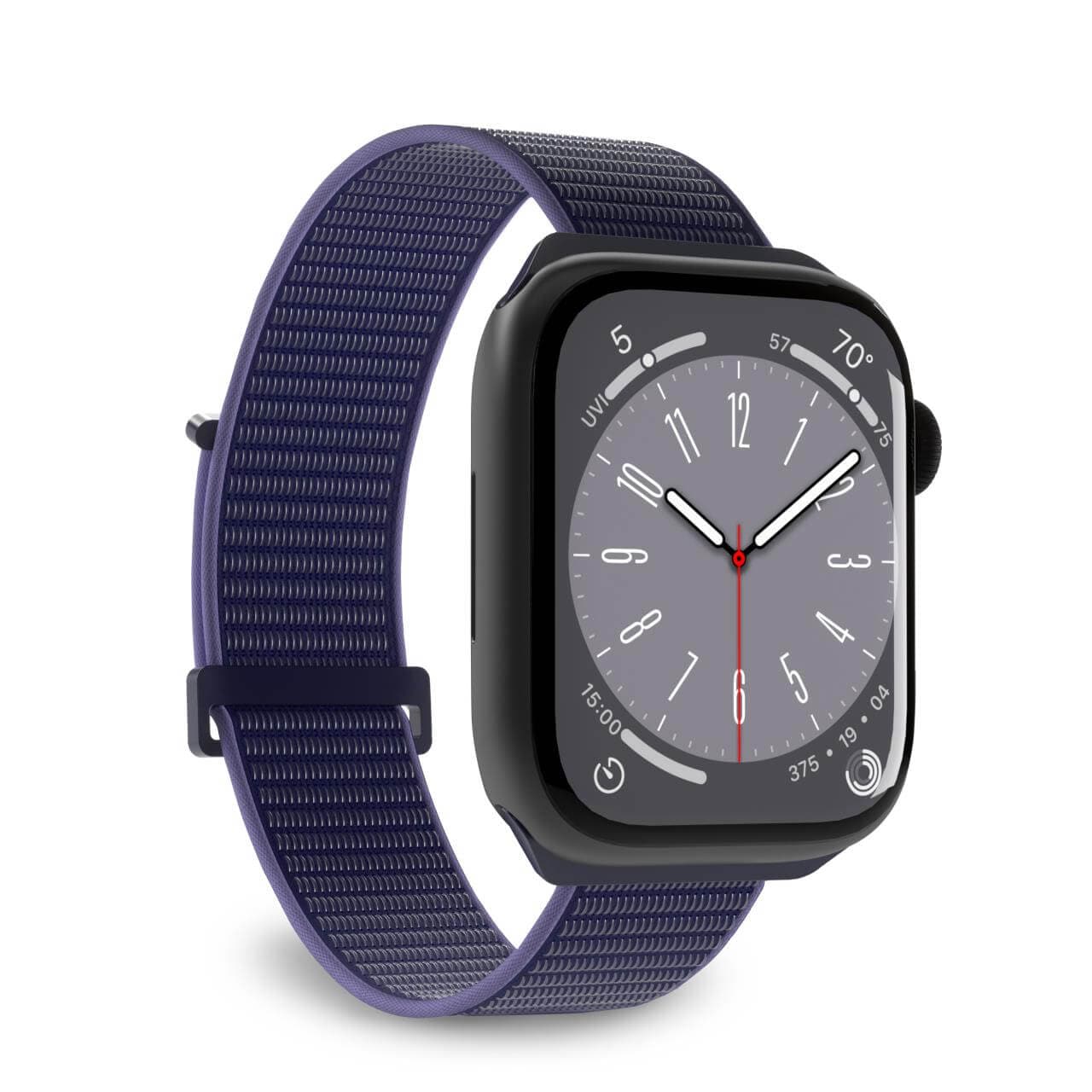 Puro Sport Nylon-rem til Apple klokke 42 / 44 / 45 / 49 mm - Blå