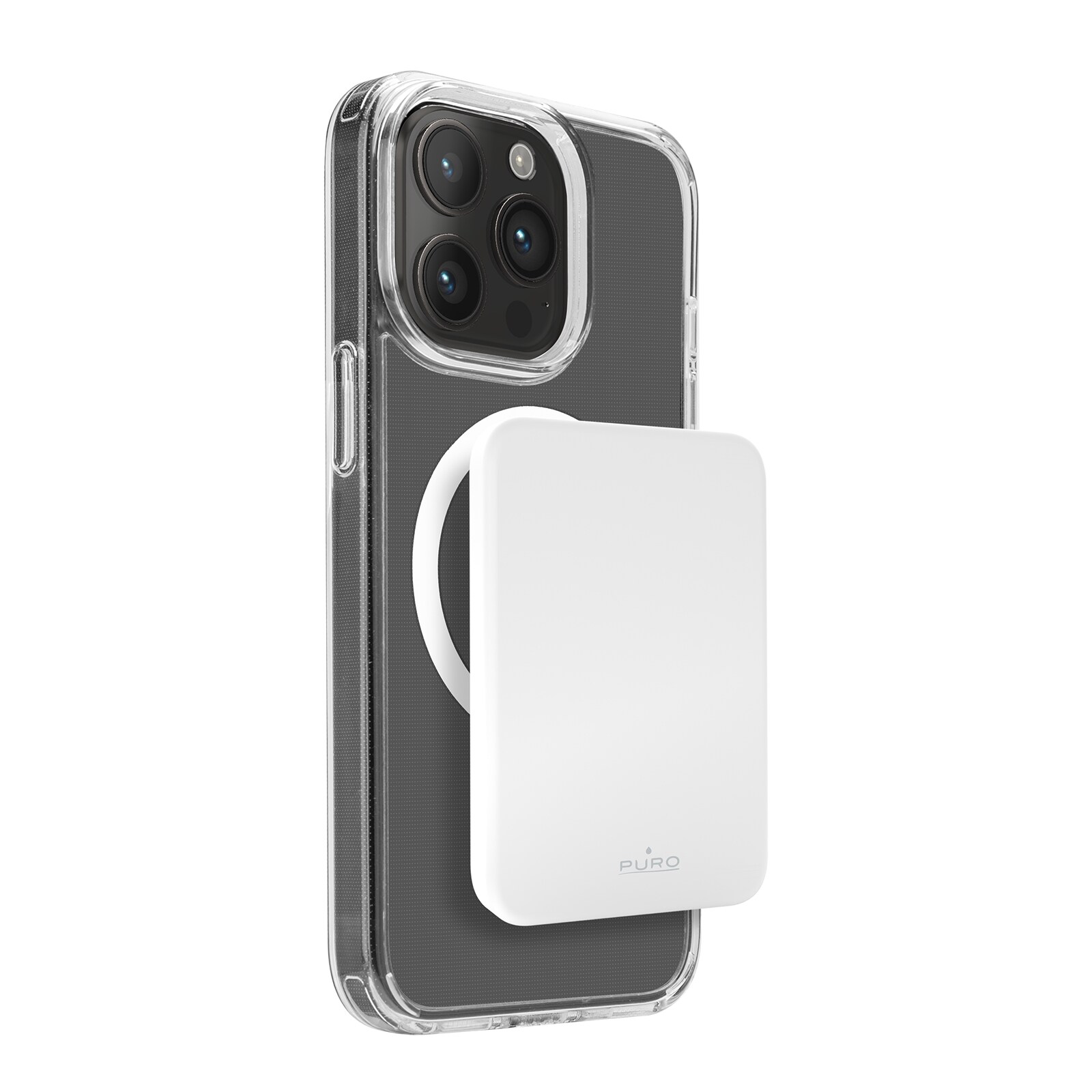 Puro Slim Power Mag 4200 mAh Power Bank med MagSafe USB-C - Hvit