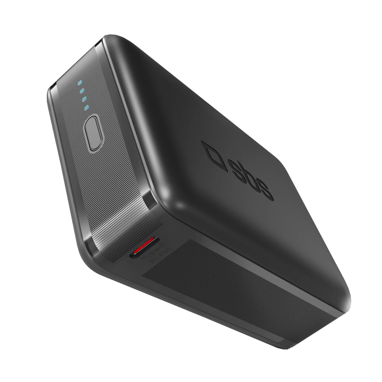 Powerbank SBS 20000mAh 65W PD AFC USB-C USB-A for bærbar PC, nettbrett, smarttelefon - svart