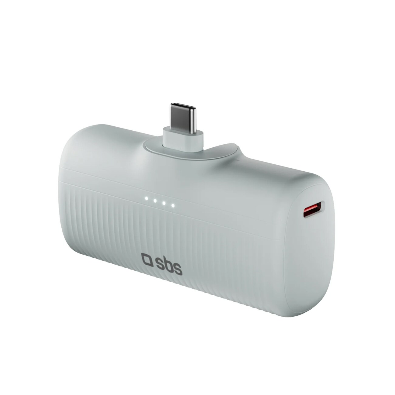 SBS EcoPower 5000 mAh 10W Powerbank med innebygd USB-C-port - grå