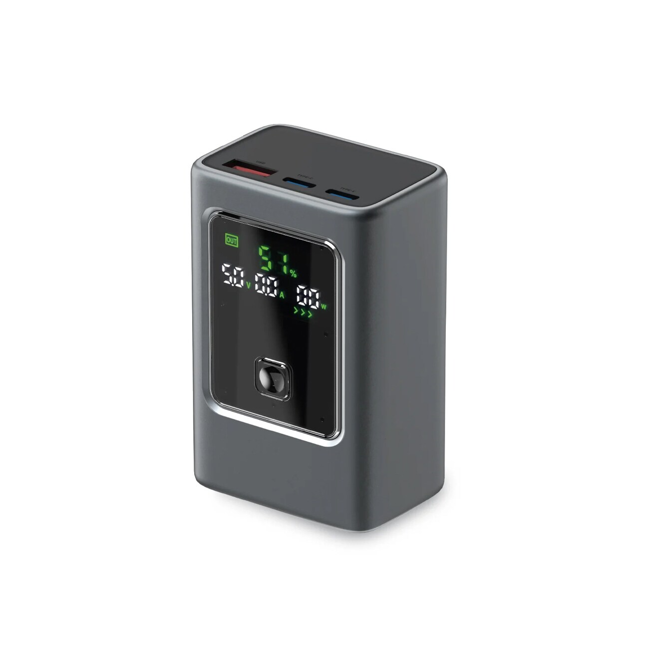 Powerbank SBS 10000mAh PD 35W med LCD-skjerm - grå