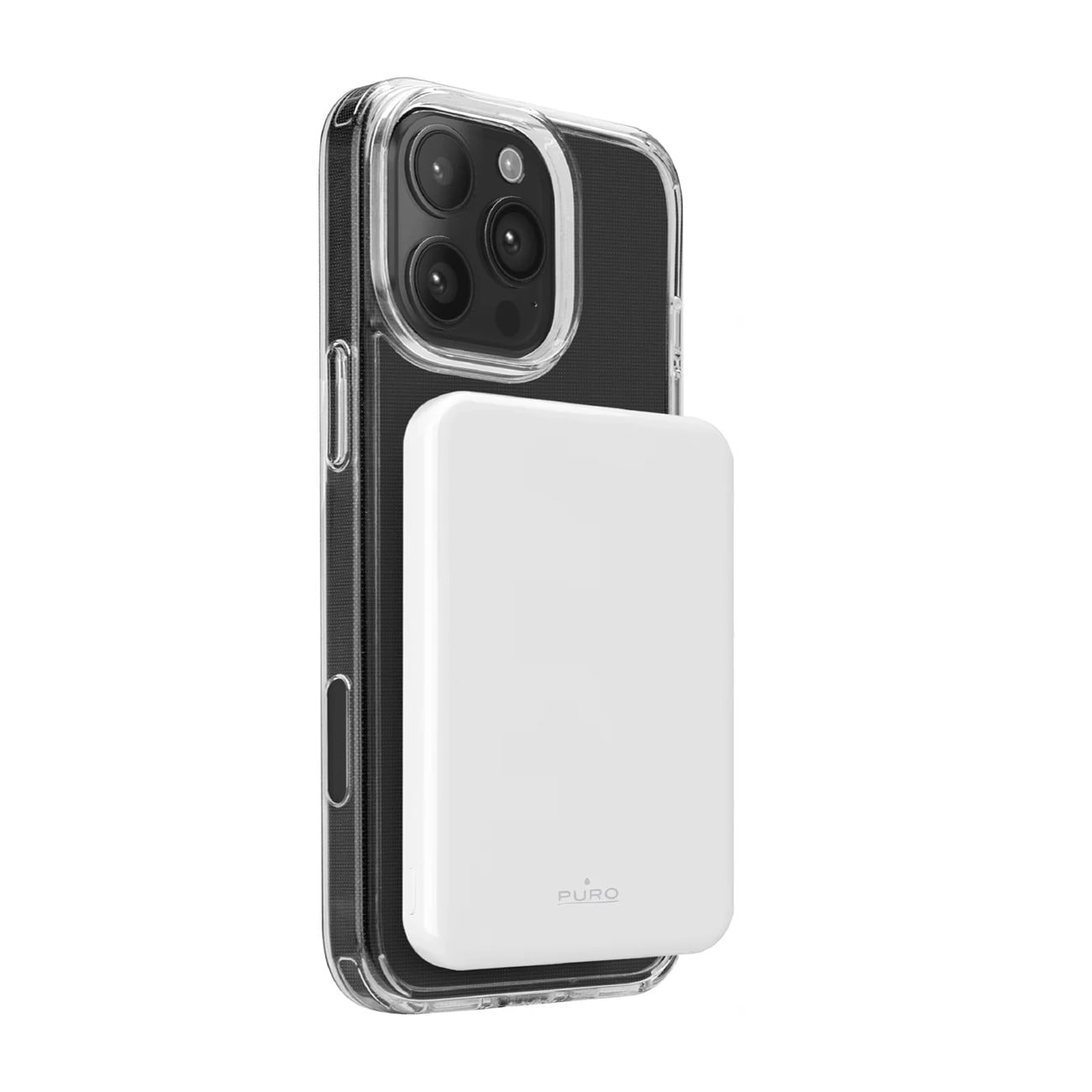 Powerbank Puro Mag Plus 5000 mAh 20 W Qi2-kompatibel med MagSafe 1x USB-C Power Delivery - hvit