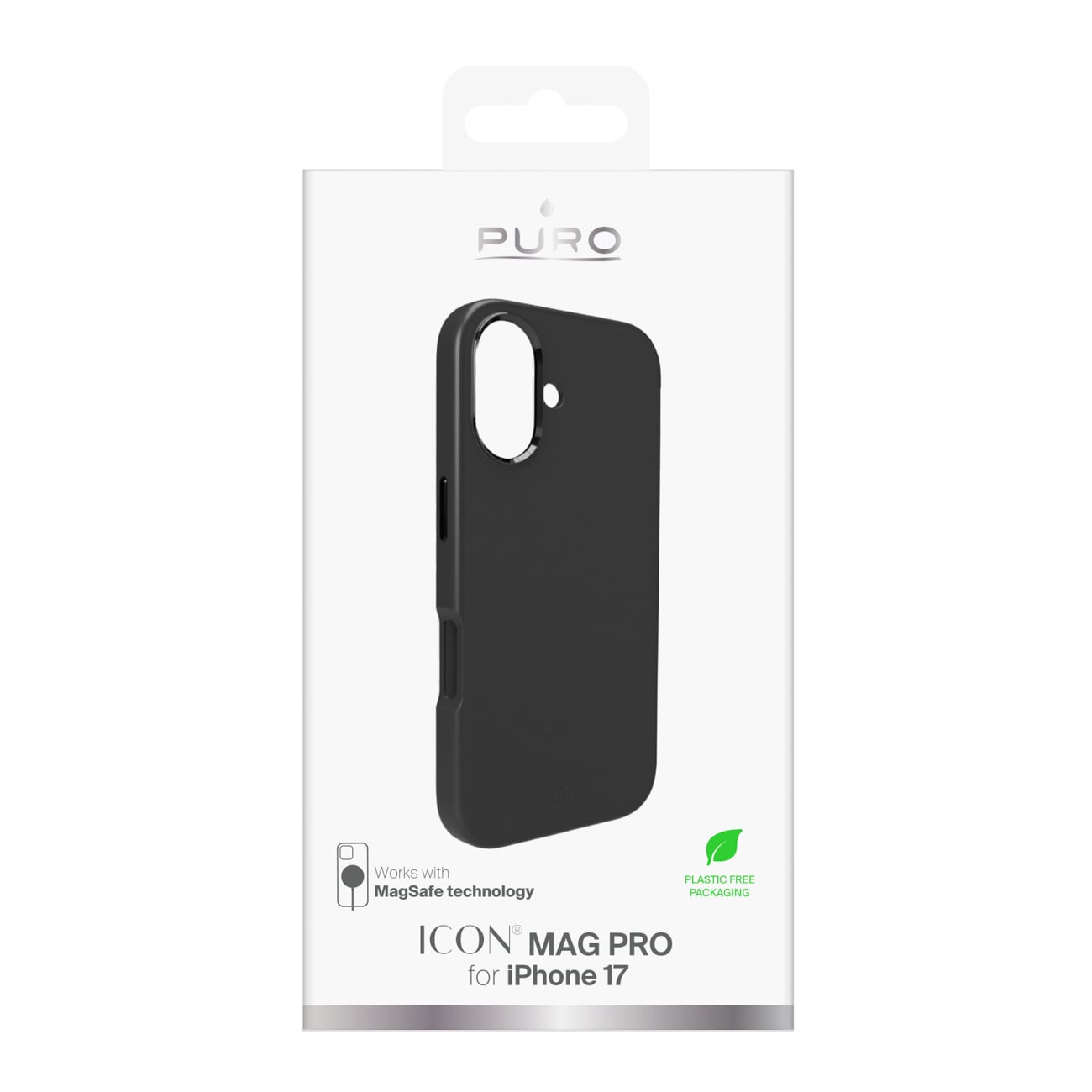 Pure Icon Mag Pro Liquid Silicone Case for iPhone 17, MagSafe, with camera protection - black