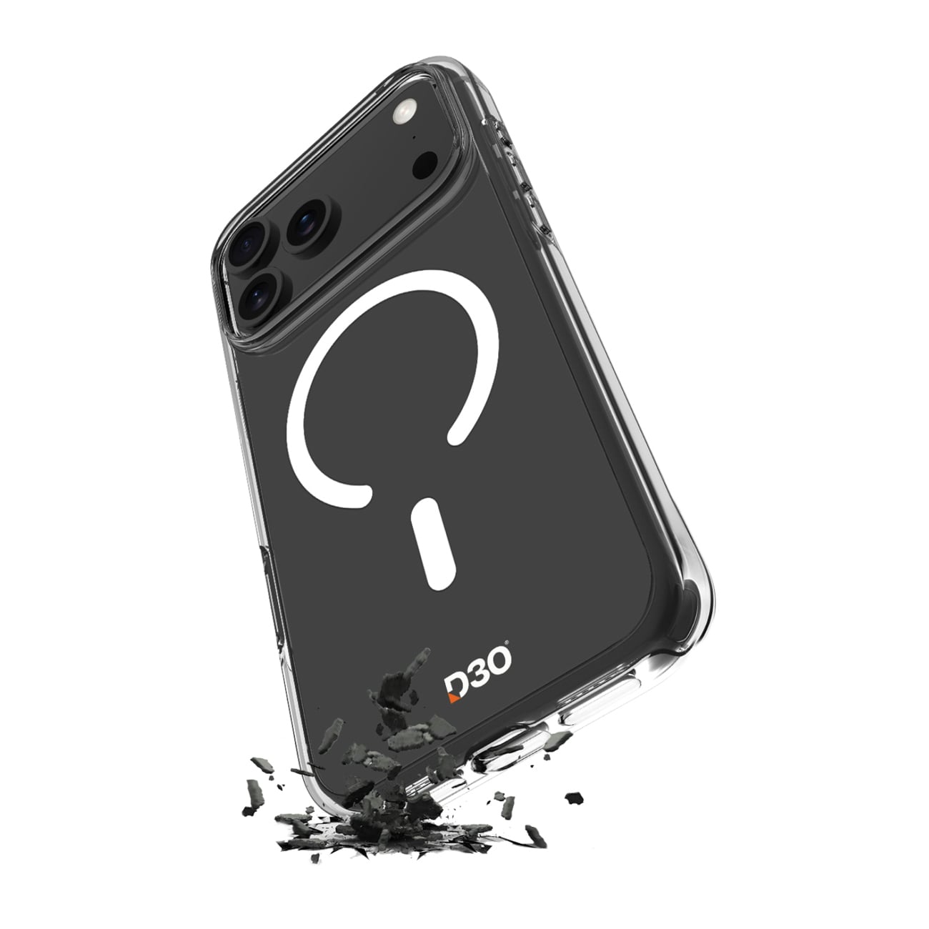 Puro Impact Clear D3O TPU+PC-etui kompatibelt med MagSafe for iPhone 17 Pro Max - gjennomsiktig