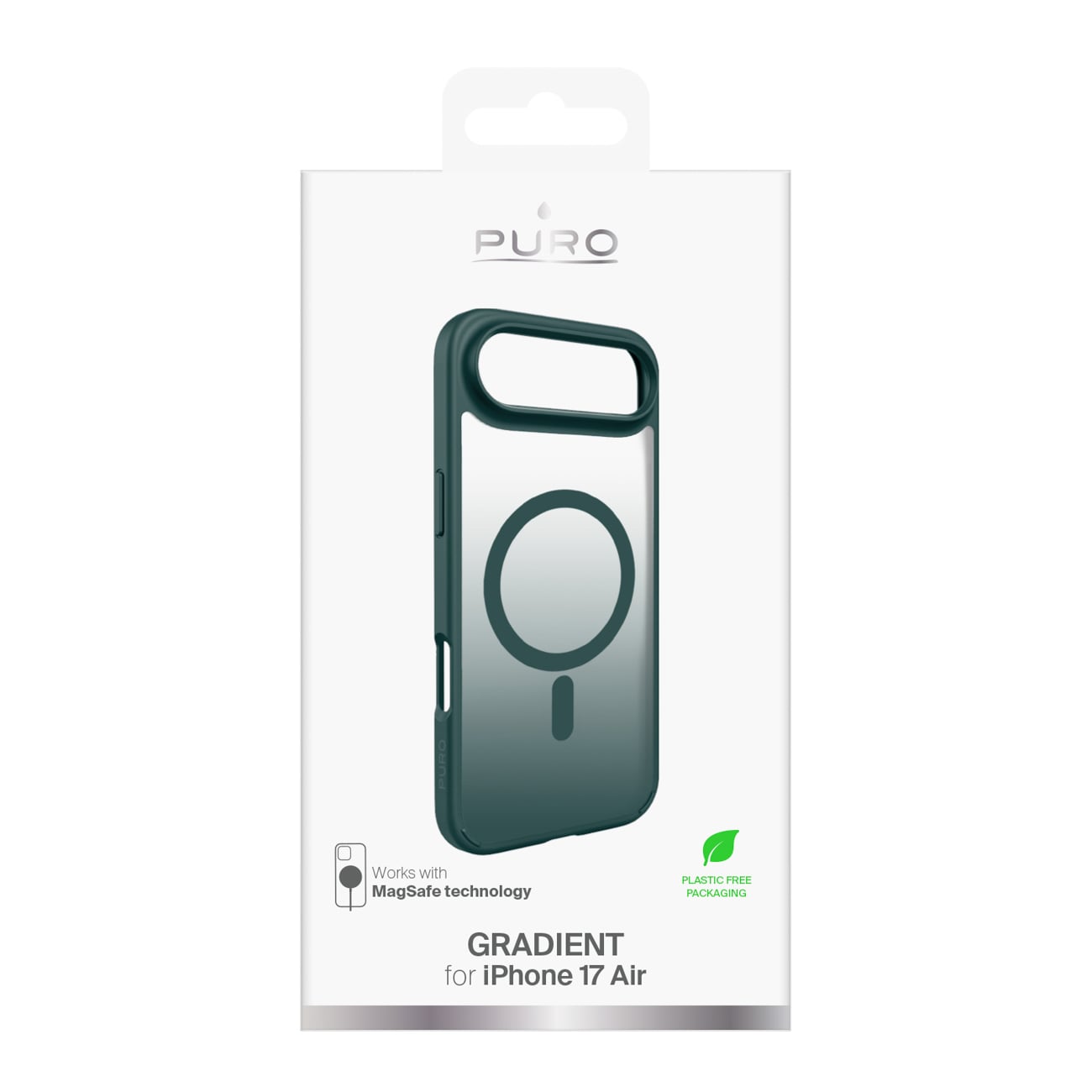 Puro Gradient TPU-etui kompatibelt med MagSafe for iPhone 17 Air - Turkis