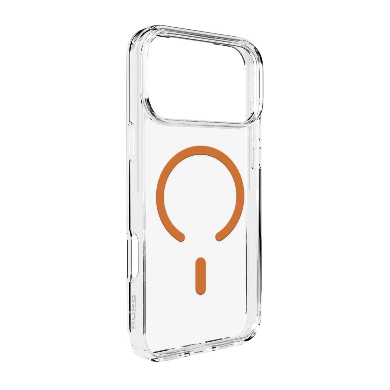Puro Lite Mag TPU+PC-etui kompatibelt med MagSafe for iPhone 17 Pro - gjennomsiktig med oransje ring