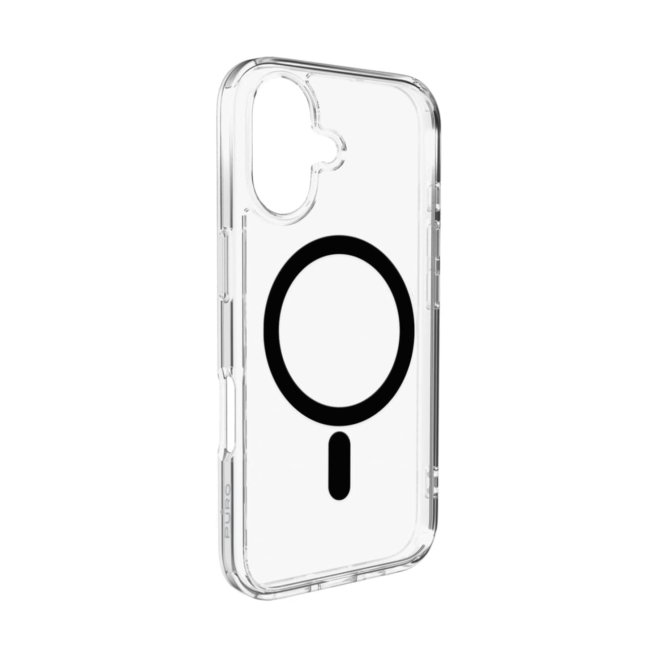 Puro Lite Mag TPU+PC-etui kompatibelt med MagSafe for iPhone 17 - gjennomsiktig med svart ring