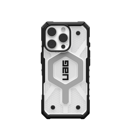 UAG Pathfinder Clear Magsafe-etui for iPhone 16 Pro - Hvit
