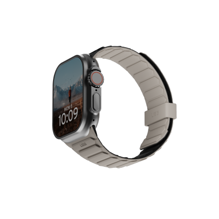 UAG Pathfinder dobbeltsidig magnetisk silikonrem til Apple klokke 42/44/45/46/49 mm - svart-grå