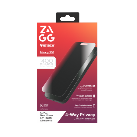 ZAGG InvisibleShield Glass Elite Privacy 360 for $ 0000010n 15 / 16
