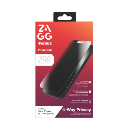 ZAGG InvisibleShield Glass Elite Privacy 360 for iPhone 16 Pro