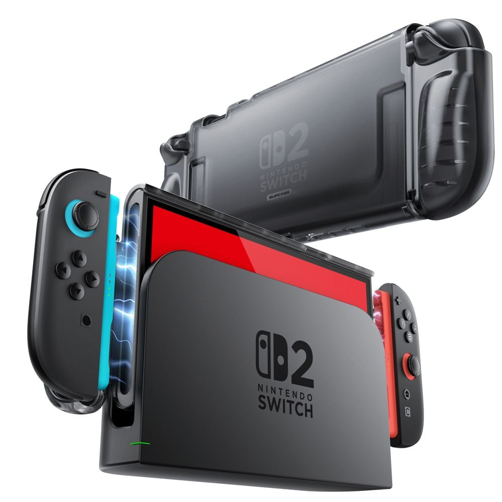 Supcase Crystal Case for Nintendo Switch 2 - gjennomsiktig svart