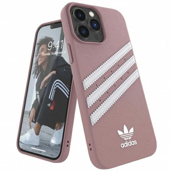 Adidas OR Støpt PU-etui for iPhone 13 Pro Max - Rosa