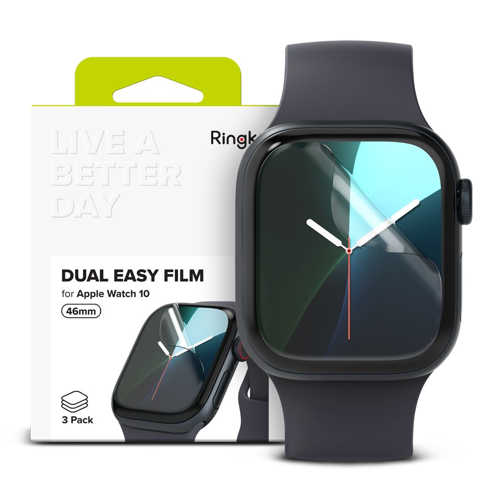 Ringke Dual Easy 3-pk beskyttelsesfolie for Apple Watch 10 46 mm