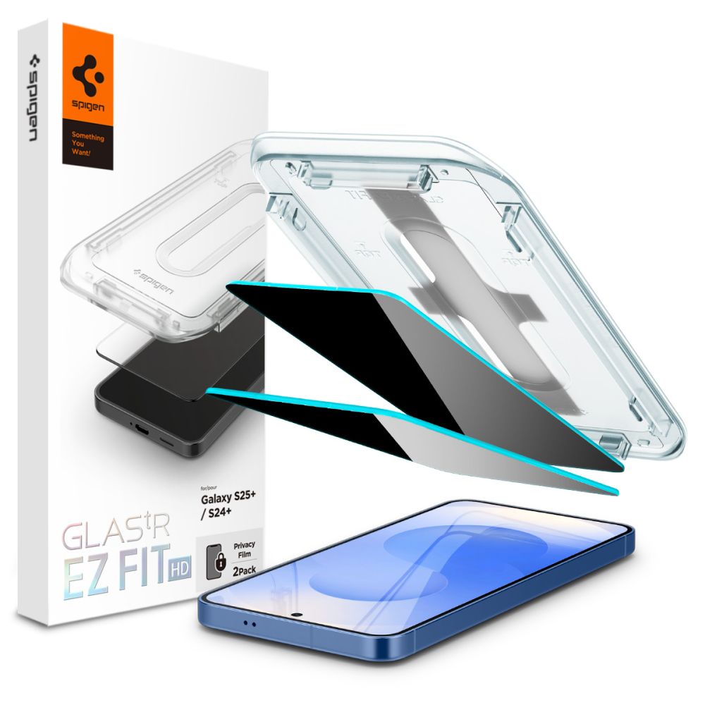 Spigen Glas.TR "Ez Fit" Privacy HD 2-pack skjermbeskyttelse for Samsung Galaxy S24+/S25+