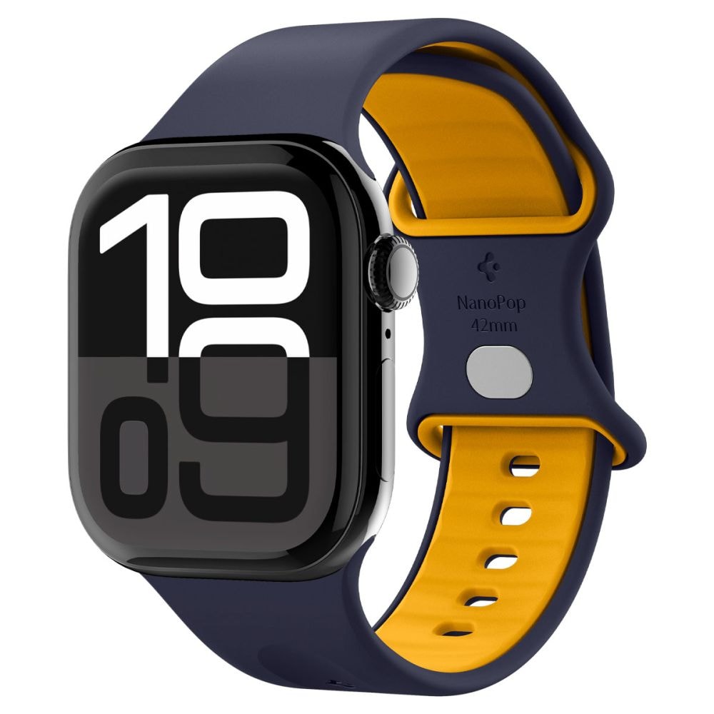 Spigen Nano Pop-armbånd til Apple klokke 40/41/42 mm - marineblå/oransje