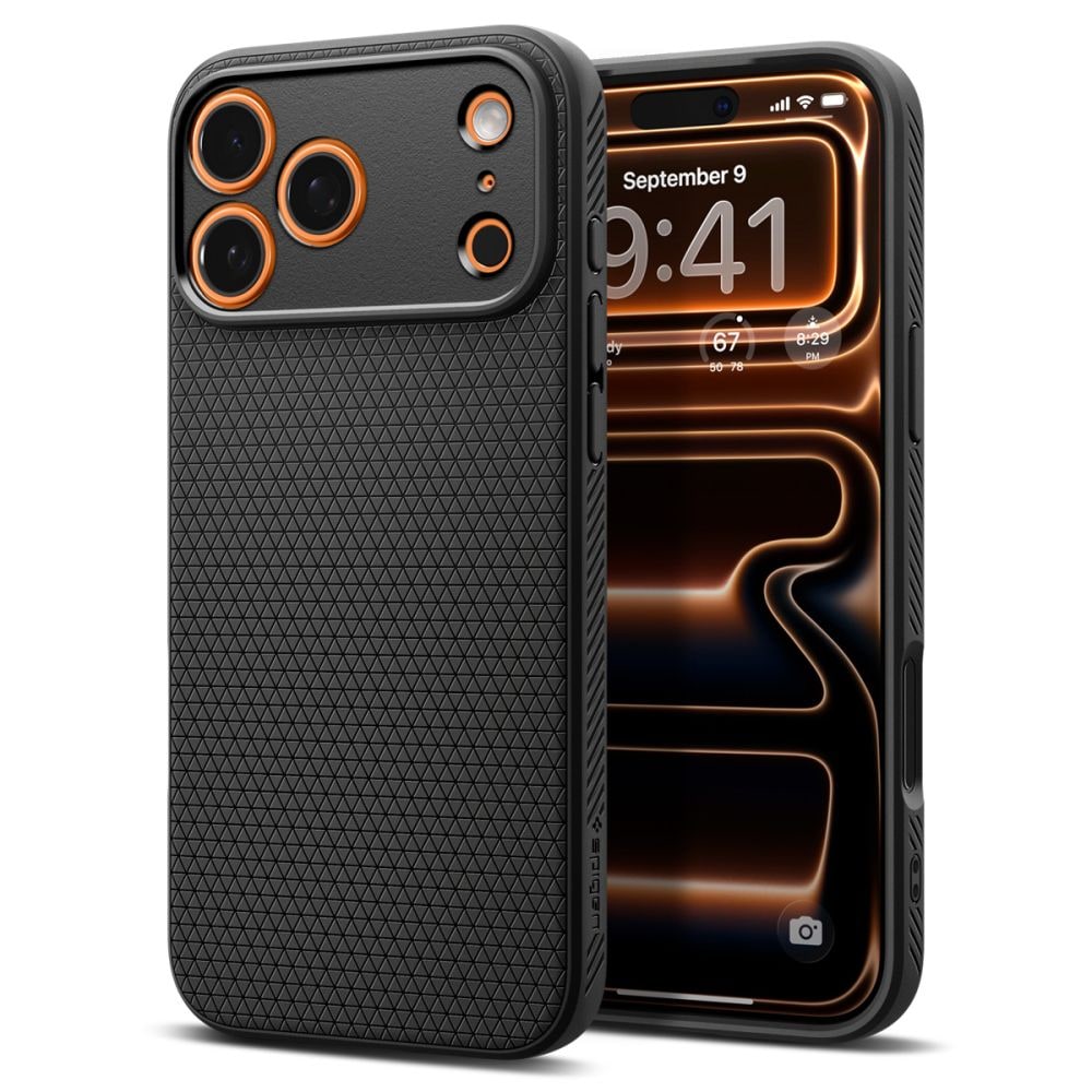 Spigen Liquid Air-etui for iPhone 17 Pro - matt svart