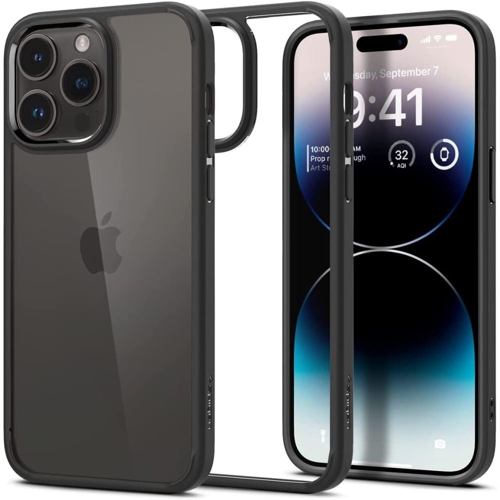 Spigen Ultra Hybrid iPhone 14 Pro-etui - matt svart