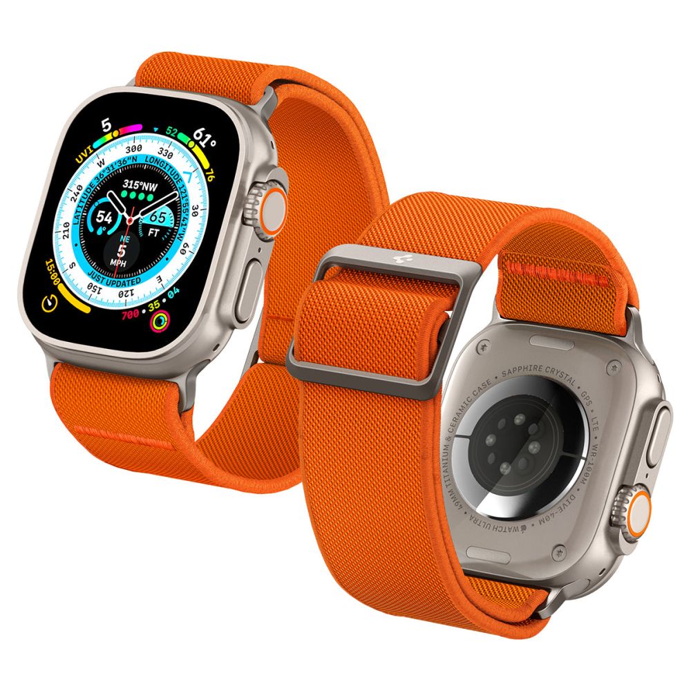 Spigen Fit Lite Ultra-rem for Apple Watch 4 / 5 / 6 / 7 / 8 / SE / Ultra (42/44/45/49 mm) - Oransje