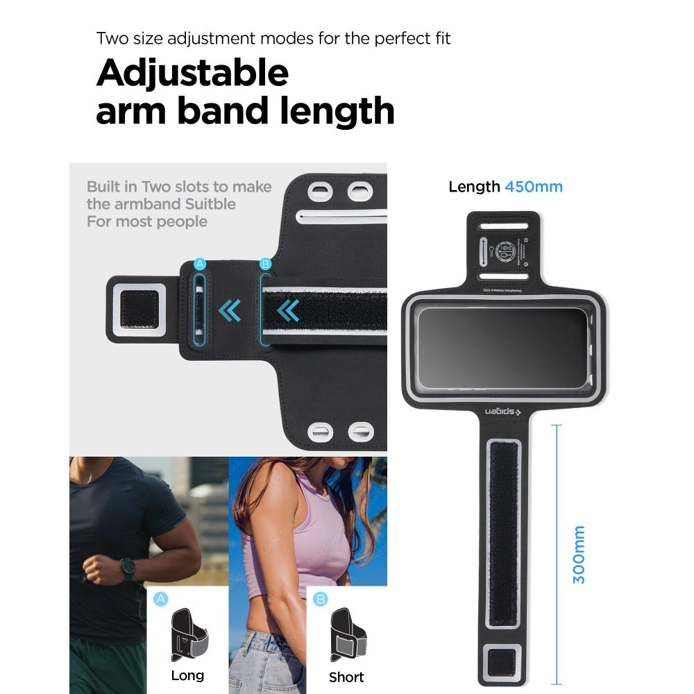 Spigen A703 sportsarmbånd 6,9'' - svart