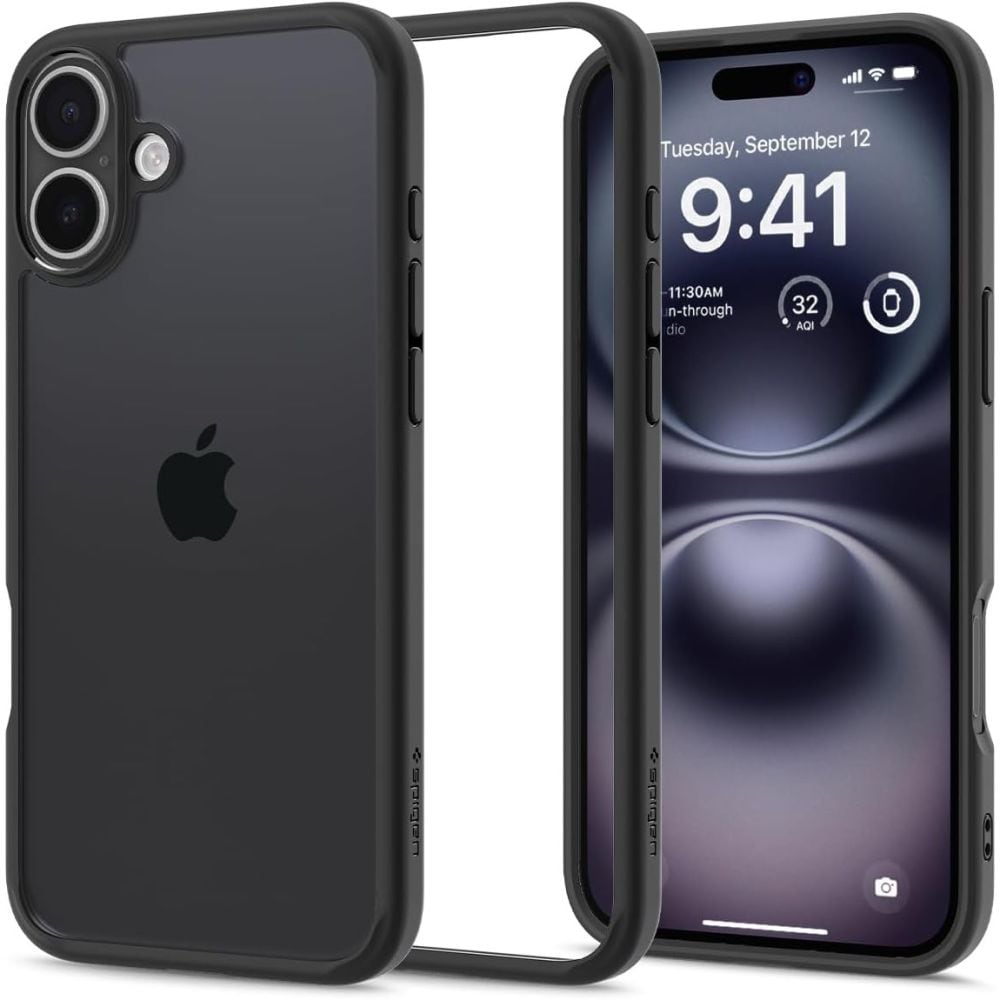 Spigen Ultra Hybrid iPhone 16-etui - matt svart