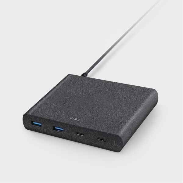 HUB Uniq Surge LITHOS Collective 90W 2xUSB-A QC 3.0 / 2xUSB-C PD 3.0 - svart