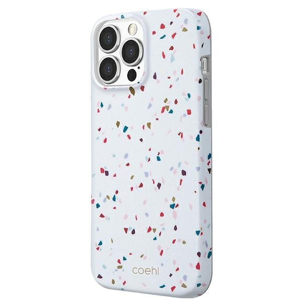 Uniq Coehl Terrazzo-etui for iPhone 13 Pro / iPhone 13 - hvit