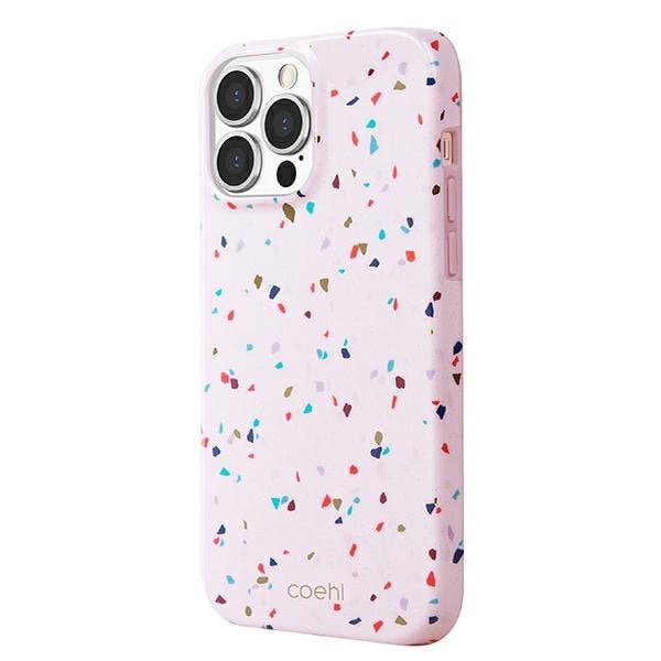 Uniq Coehl Terrazzo-etui for iPhone 13 Pro Max - rosa